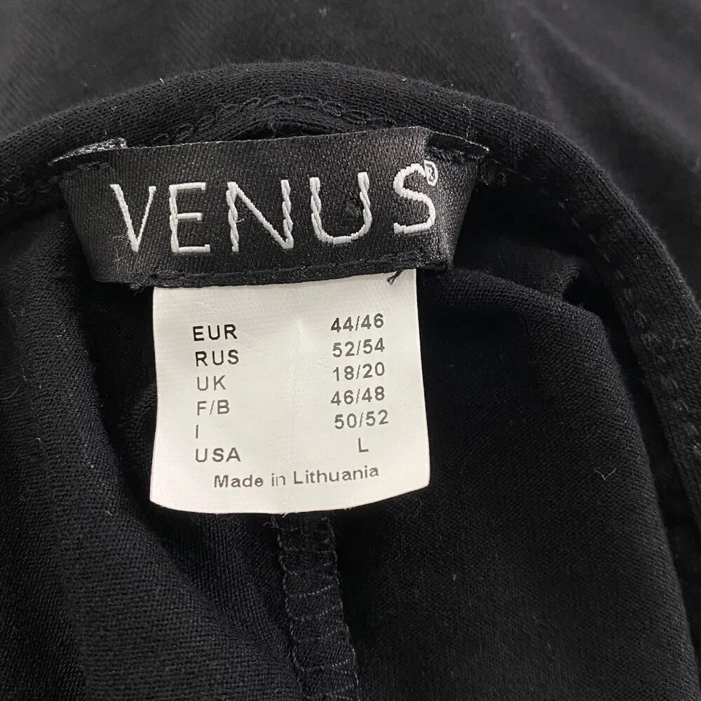 VENUS Women Maxi Dress Size L Black‎ White Halter Wrap Detail Unique 4-8